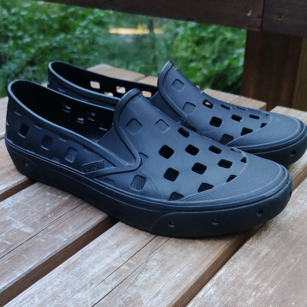 Vans Men's Black Perforated Slip-On Loafers